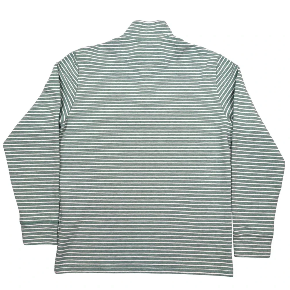 Vineyard Vines Mens M Saltwater Quarter Zip Pullover Starboard Green Stripe EUC